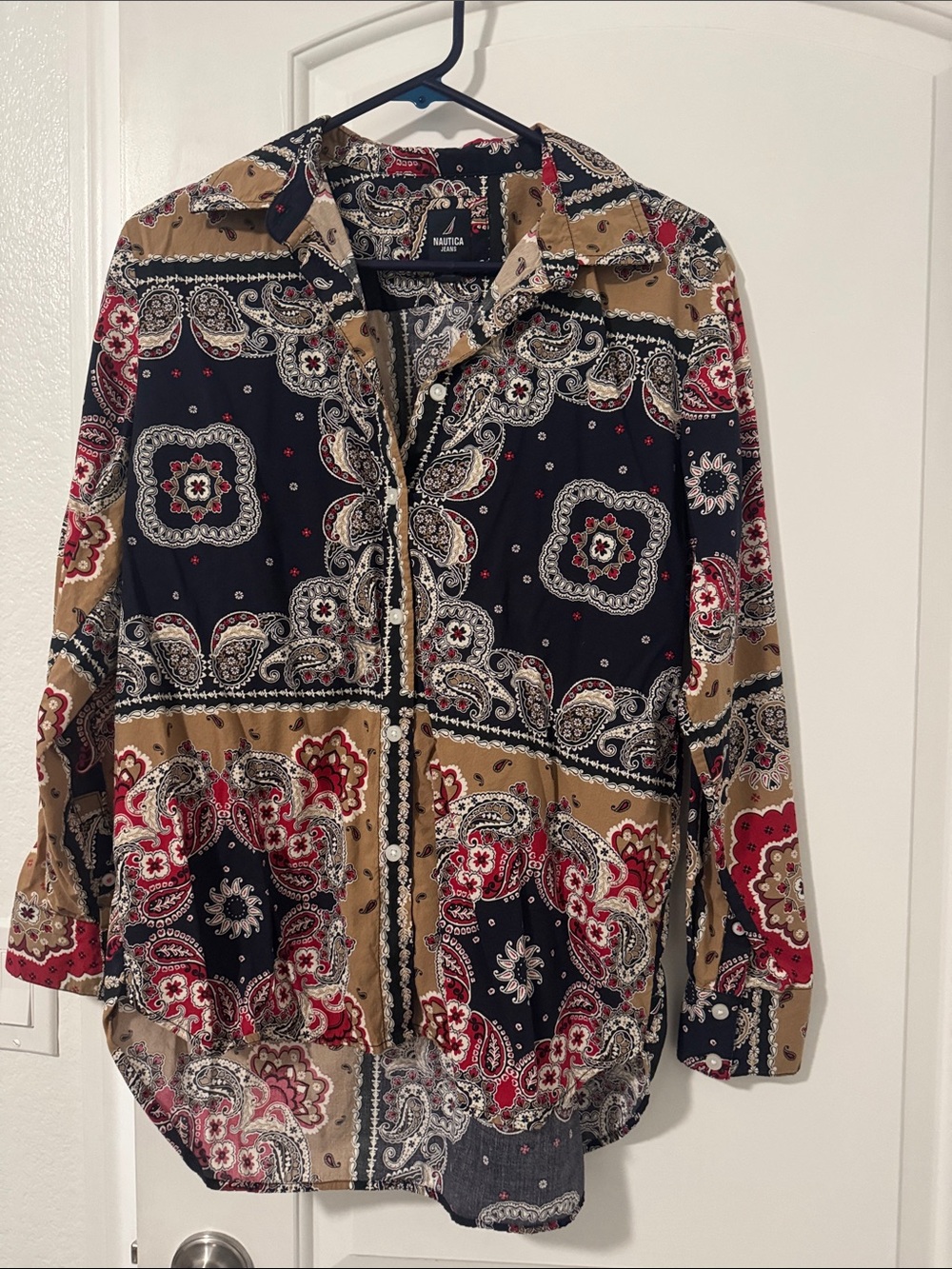 Nautica Multicolor Paisley Patchwork Button-Down Shirt
